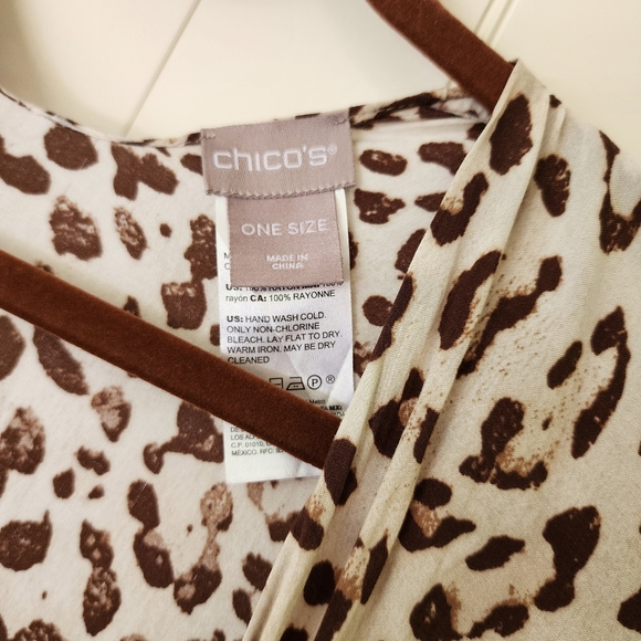 CHICO'S Leopard Print Ruana Duster - Picture 6 of 8
